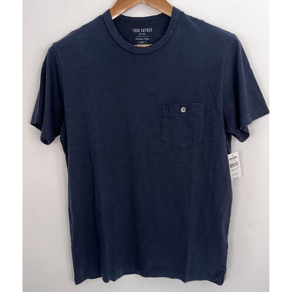 New Todd Snyder Shirt Mens Small Navy Blue Slub Pocket Tee Homespun USA Made - Picture 2 of 7